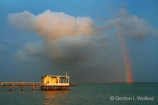 Sunset Rainbow On Powderhorn Lake_27222.jpg - Photographed along the Texas Gulf Coast near Port Lavaca, Texas, USA. 